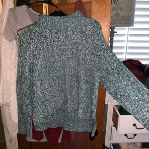 Silence + noise high neck cropped knit sweater